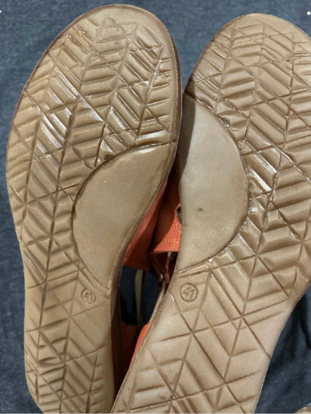 Miz Mooz Orange Suede Open-Toe Ankle Sandals - Picture 7 of 8